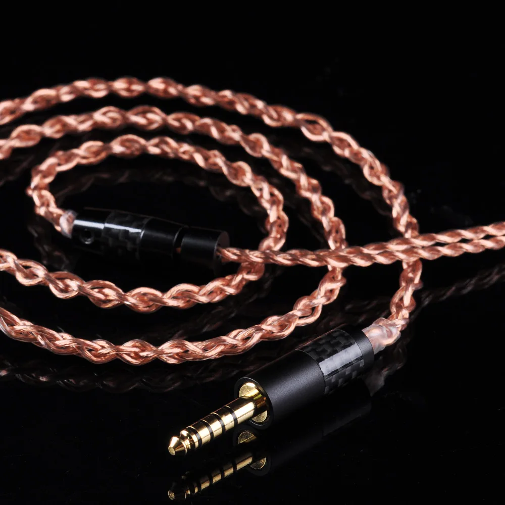 OFHC 24 AWG 6N медный кабель высокой чистоты 2 5/3 5/4 4 мм сбалансированный с MMCX/2PIN/QDC для KZ