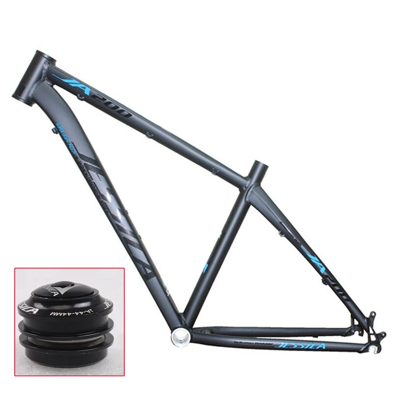 Black Blue-17 JESSICA 26er 16/17 дюймов MTB рама для горного велосипеда, рама для велосипеда Superlight Straiht Tube 44 мм, рама BSA 68 мм - Цвет: Black Blue-17