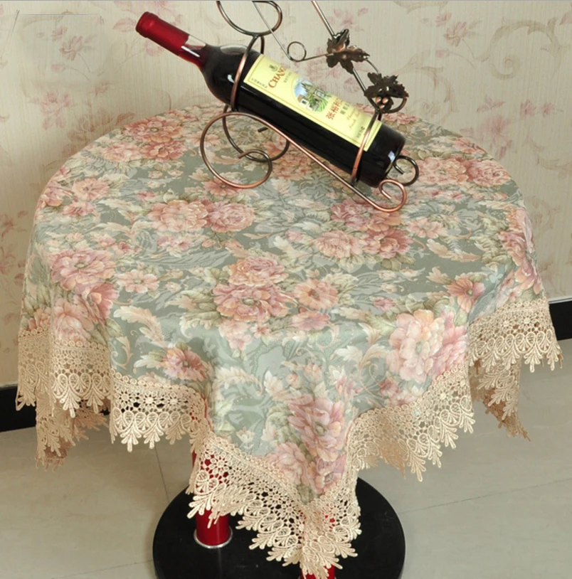 Top Selling Vintage Luxury Peony Flower Round Tablecloth Vintage