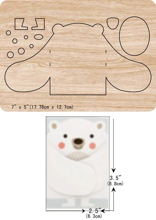 

New Christmas, bear wooden dies cutting dies for scrapbooking Multiple sizes V-5577