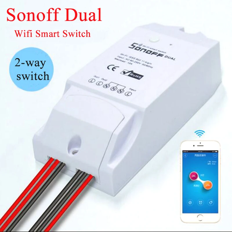  Sonoff Dual 2 Channel Wifi Wireless Switch Smart Home Remote Control Intelligent Timer Via Android  - 32912667745