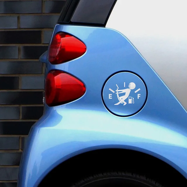 1 szt śmieszne naklejki samochodowe wyciągnąć wskaźnik zbiornika paliwa do pełnego Hellaflush odblaskowe Vinyl naklejki samochodowe Decal hurtownia -