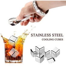 Нержавеющая сталь виски кубики льда из камня Soapstone кубики для охлаждения напитков Камень Шампанское охладительные напитки охлаждение вина охладитель пива с мешком