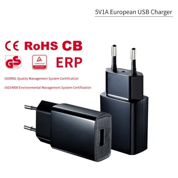 

CE RoHs CB GS ERP certificate USB Charger 5V 1A Wall Charger Adapter for iPhone 8 Samsung S8 Smart Mobile Phone Charger EU Plug