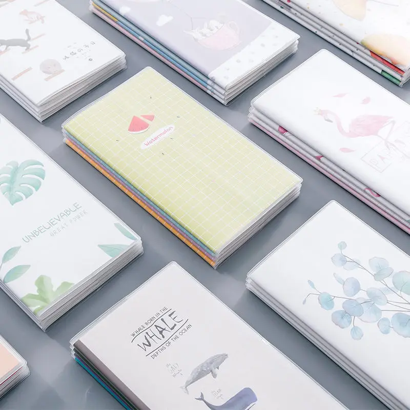 

Coloffice 1PC Korean Kawaii Small Fresh Portable Notepad Hand Memo With PVC Book Cover Students Notebook Dairy School Supplies