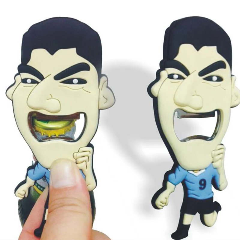 

Luis Alberto Suarez Bottle Opener in World Cup With Vivid Bite Image Key Chain Design