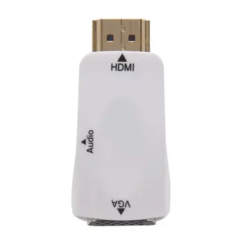 

HDMI to VGA Adapter Audio Cable Converter Male to Female HD 1080P For PC Laptop TV With 3.5mm Audio Cable