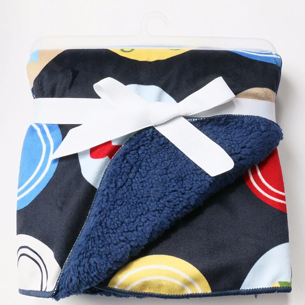 Plush Baby blankets new thicken font b double b font layer infant swaddle bebe envelope font
