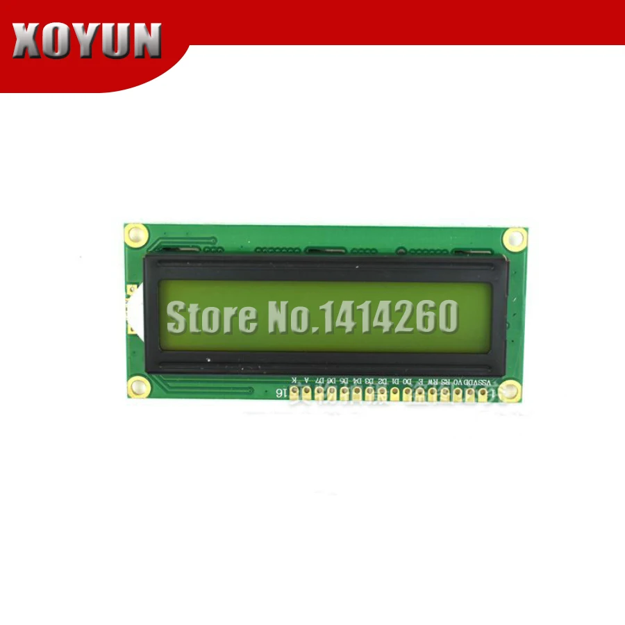 Желто-зеленый экран 1602 LCD 1602A LCD- 1602-5v 5V черный шрифт с подсветкой | Электронные