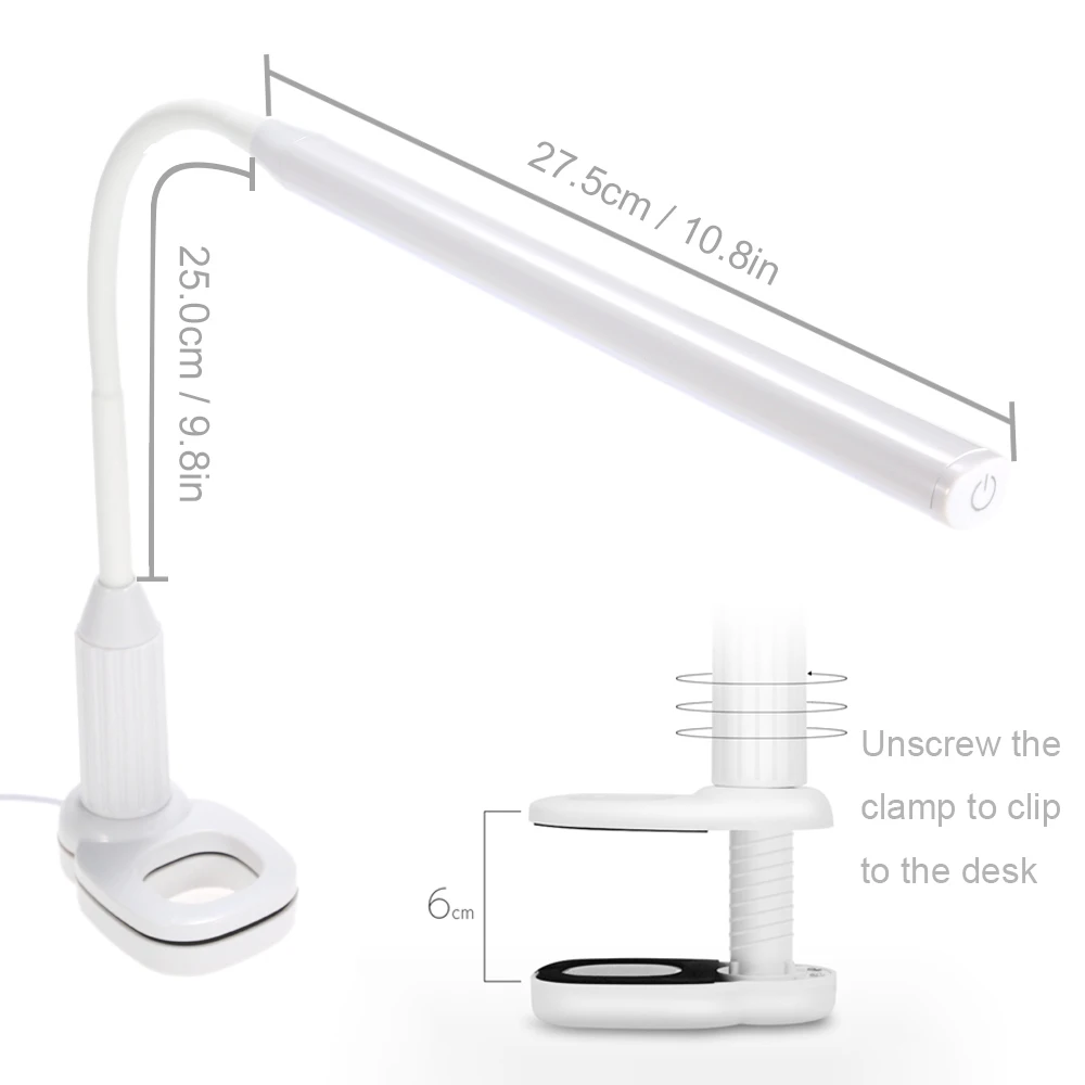 Lámpara de mesa LED de 5W y 24 LEDs protección ocular pinza de luz Lámpara de mesa LED de 5W y 24 LEDs protección ocular pinza de luz