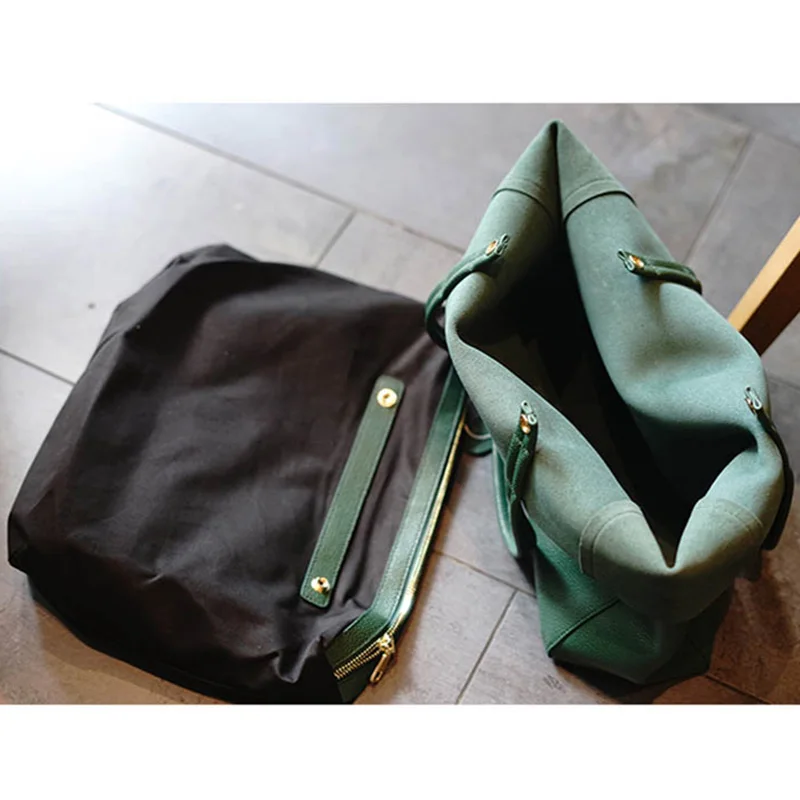 À De Vache Sac Simple Noir Courses En kaki Sacoche Main Sac Cuir Utilitaire Unique atrovirens Grand Femmes Aetoo Nouvelle Banlieue capacité Bandoulière BfEw66