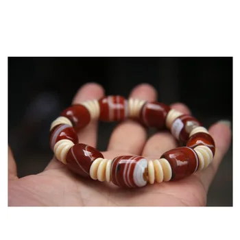

Natural Stones Sardonyx multicolor Stripe Agates Bracelets Round Beads Bangle Men Women Crystal Quartz Jewelry Love Energy Gift
