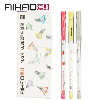 

2019 New Arrival AIHAO Brand Smooth Writing Pen All Needle 0.38MM Point Colorful Writing Pen 4pcs/box Free Shipping