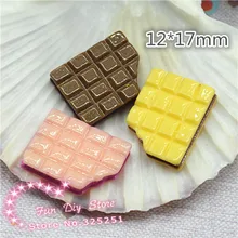 Смола шоколадные плоские десерты еда кабошон ремесла для украшения 14*17 мм