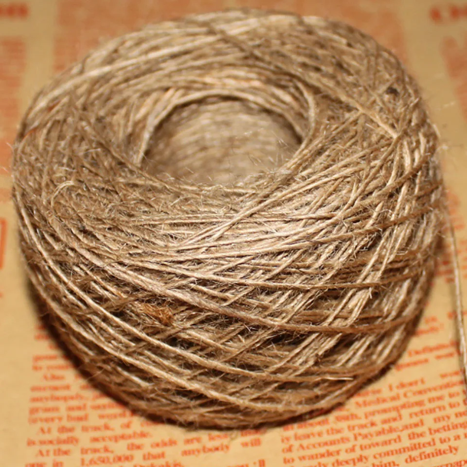 

100 Meters/Roll Natural Hemp Rope DIY Tag Label Hang Rope Wedding Home Accessories Decorative Twine Jute String Gardening Cord