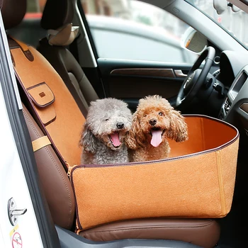 

Dog Front and Back Seat Cover Protector Convertible Pet Bed Pad Felt Cloth Waterproof Protecting Dogs Cats for Cars SUVs