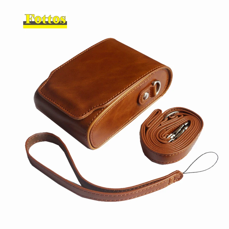 

Portable high quality PU Leather camera bag Case For FUJI XQ1 XQ2 XF1 Hard protective Bag With Shoulder Strap and wrist strap