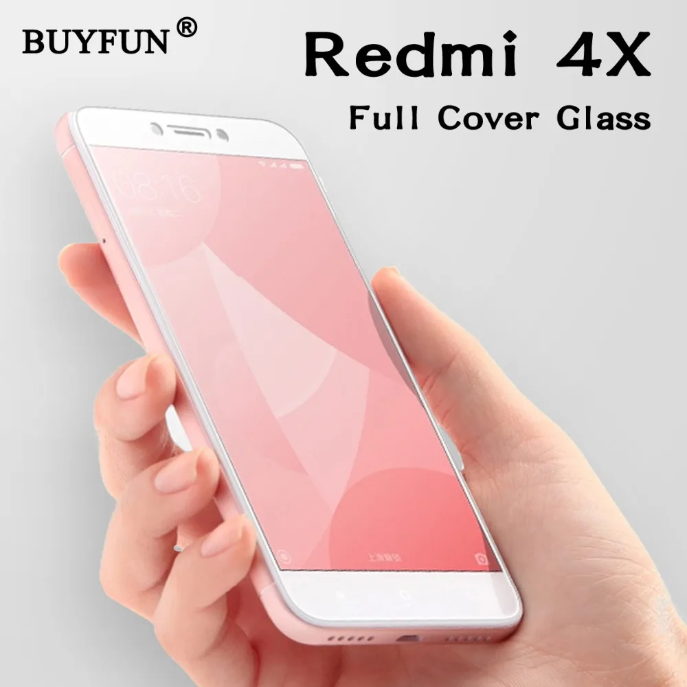 Full Cover For Xiaomi Redmi 4x Case Tempered Glass For