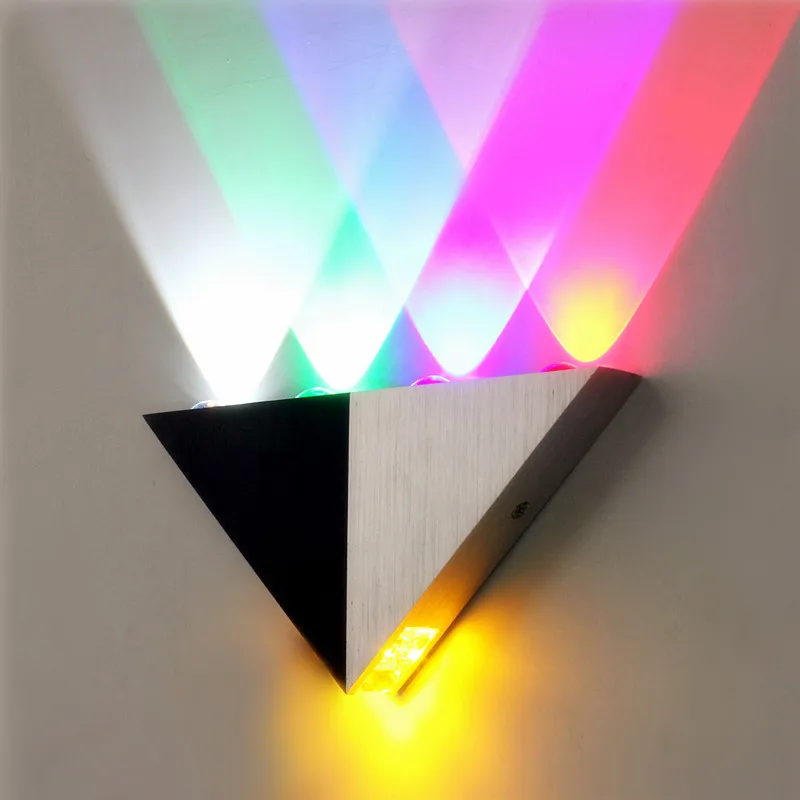 

5W Aluminum Triangle Led Wall Lamp AC90-265V High Power Led Modern Home Lighting Indoor Outdoor Party Ball Disco Light