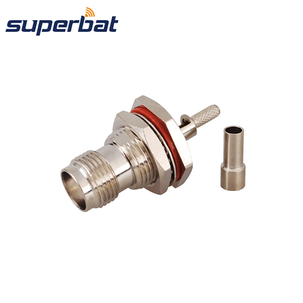 Superbat TNC Crimp Female Bulkhead O-Ring RF Coaxial Connector for RG174 RG178 RG316 LMR100 Coaxial Cables - Cable Connector