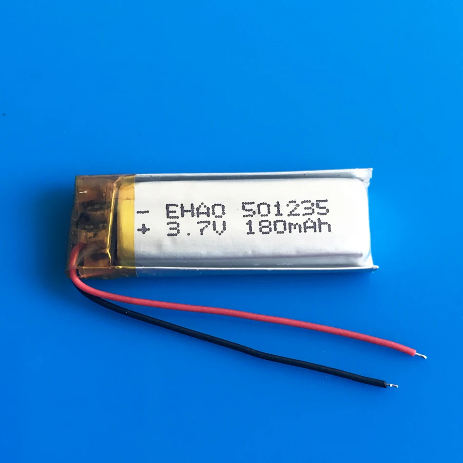 

3.7V 180mah 501235 li ion lithium polymer rechargeable battery for MP3 MP4 MP5 DIY bluetooth headset video pen 051235 5x12x35mm
