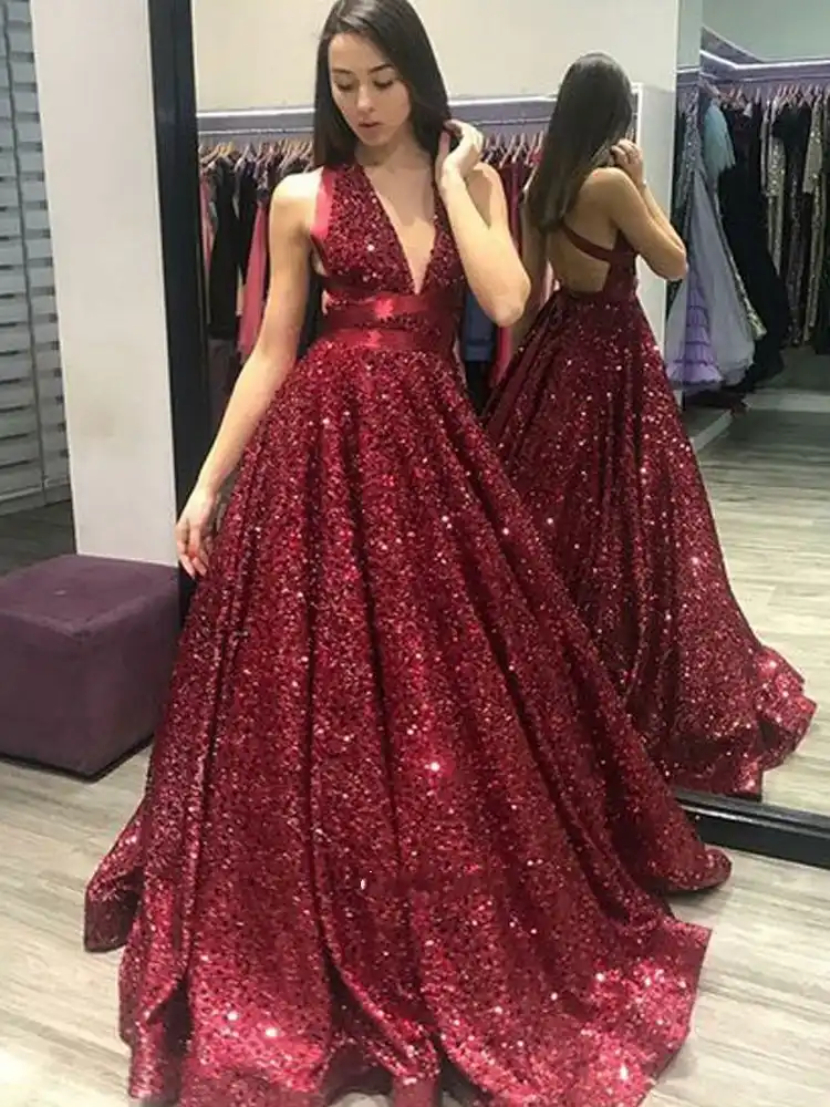 burgundy ball gown
