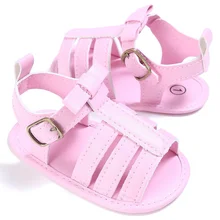 Модная летняя дышащая обувь из искусственной кожи для маленьких девочек и мальчиков; нескользящие шлепанцы для новорожденных; обувь принцессы; сандалии для детей 0-18 месяцев