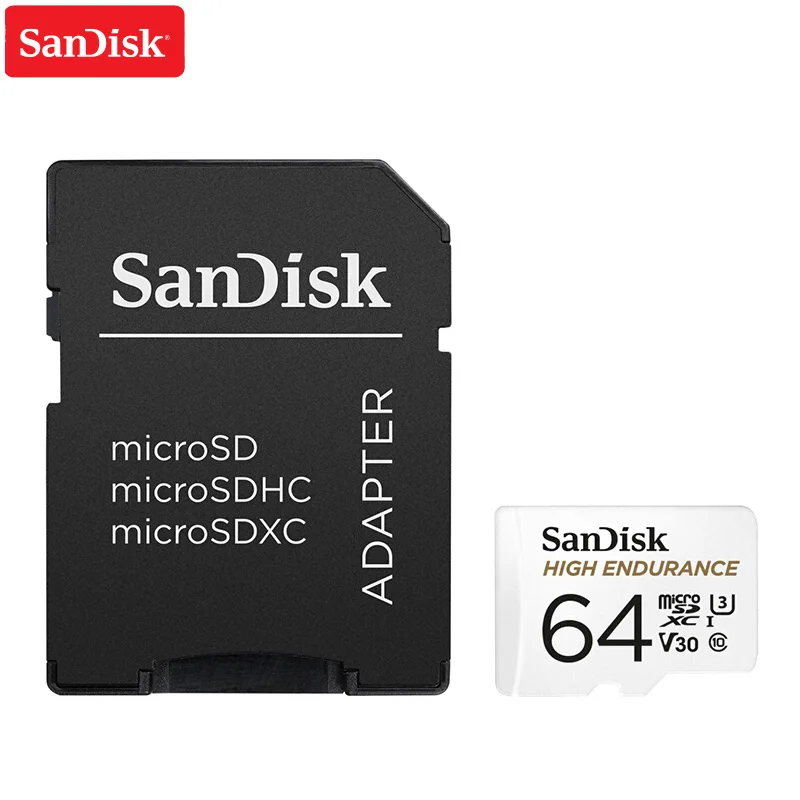 SanDisk MicroSD карта высокая выносливость карта памяти C10 V30 U3 4 K 32 GB 64 GB 128 GB 256 GB TF карты для Dash Cam домашнего видео мониторинга - Емкость: 64GB