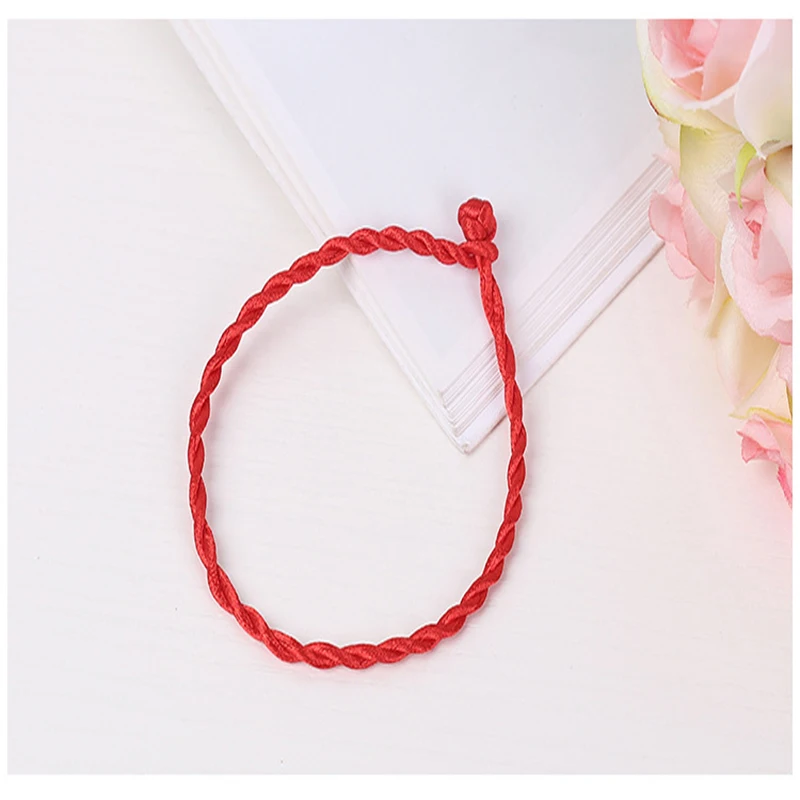 2 Qevila 2019 Hot Sale 2PCS Fashion Red Thread String Bracelet Lucky Red Handmade Rope Bracelet for Women Men Jewelry Lover Couple (6)