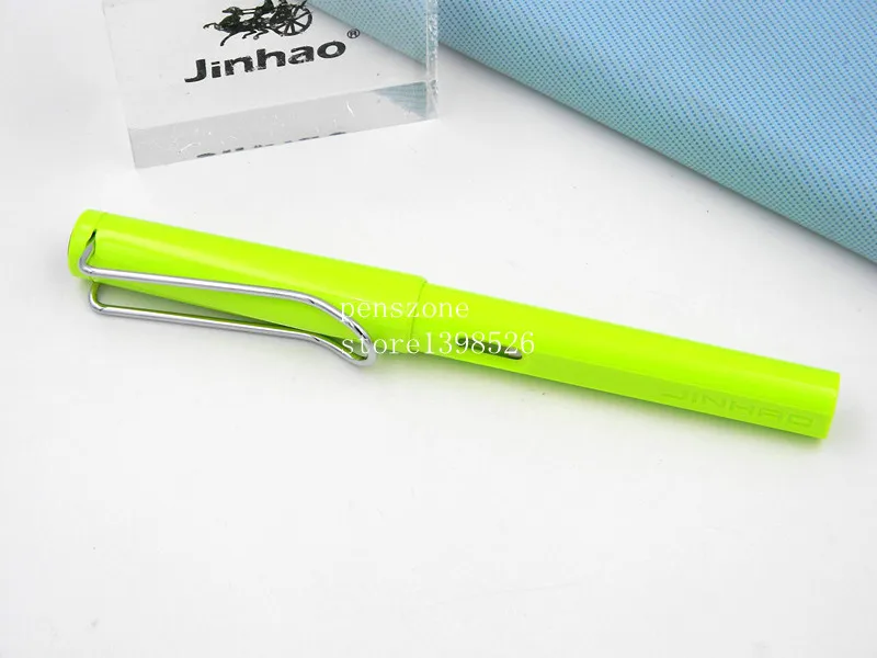 Флуоресцентная зеленая Высококачественная модная дизайнерская пластиковая перьевая ручка M nib Новинка JINHAO 599