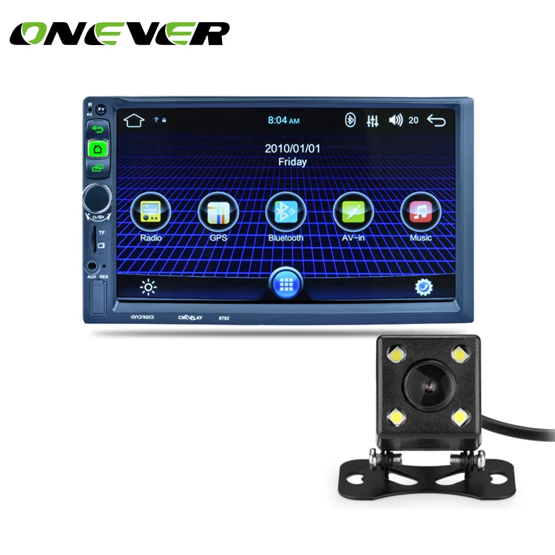 Clearance Onever 7 inch 2din Car Android GPS Navigation Player Android 1080P Car Stereo MP5 MP3 Player with GPS Receiver WIFI Rear Camera 0