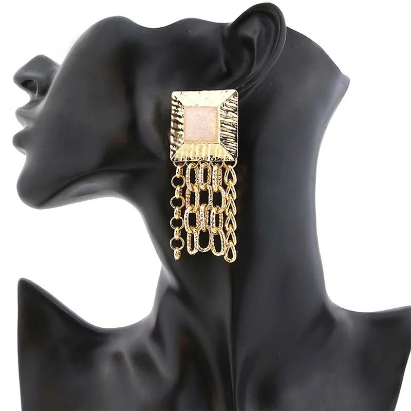 Vintage Metal Drop Dangle Earrings For Women Geometric Ear Studs Lady Wedding Party Valentine Gifts Bohemian Jewelry Multi Style