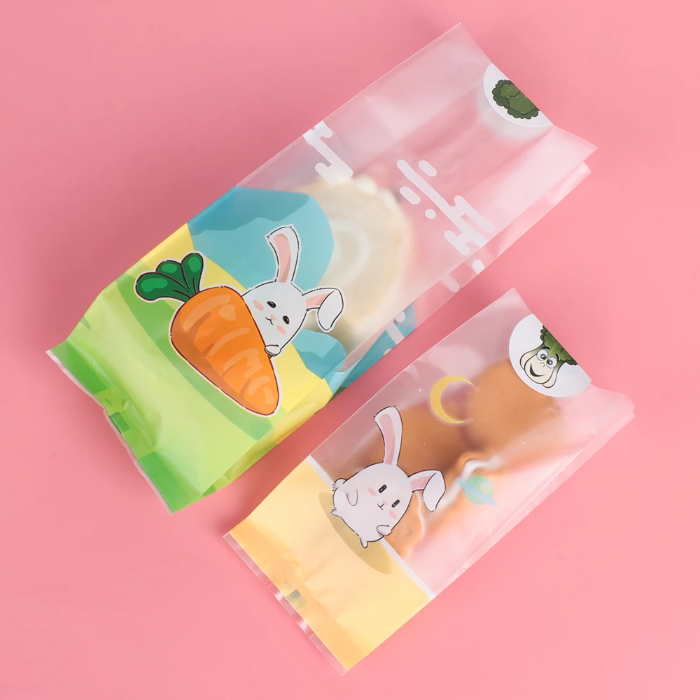 

Plastic Long Ear Rabbit Rabbit Cookie Candy Package Easter Favors Packaging Seals Stickers Biscuit Gift Pastry Tool Snack Decora