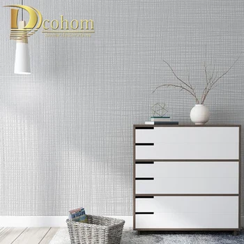 

Rustic Straw Texture Pure color Wallpaper Modern Simple Plain Retro Non-woven Classic Solid Wall Paper Bedroom Decor,Grey,Beige