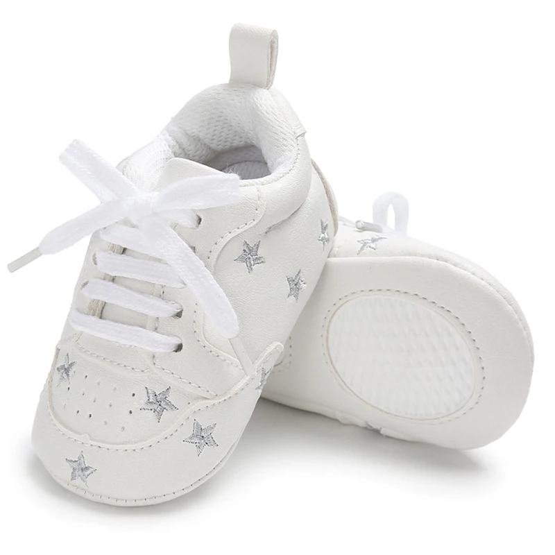 0-18 м Детские модели мягкая подошва обувь для маленьких мальчиков и девочек малышей кроватки обувь Новые Повседневное - Цвет: Silver Star