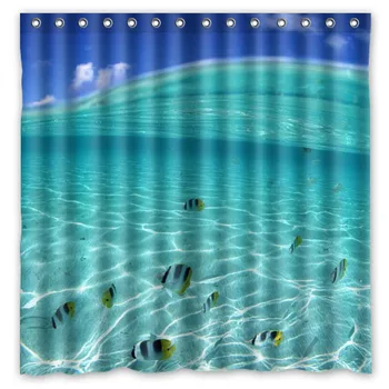 

Beach scenery Waterproof Mildewproof Bath Curtain Polyester Fabric Shower Curtain For Bathroom Decor 180*180cm