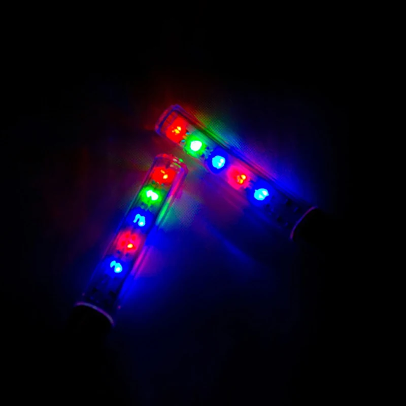 Best Bicycle Wheel LED Lights Mountain 5LED Colorful Road Bike Waterproof Spokes Flashlight With Battery Tyre Tire Valve Caps Wheel 10