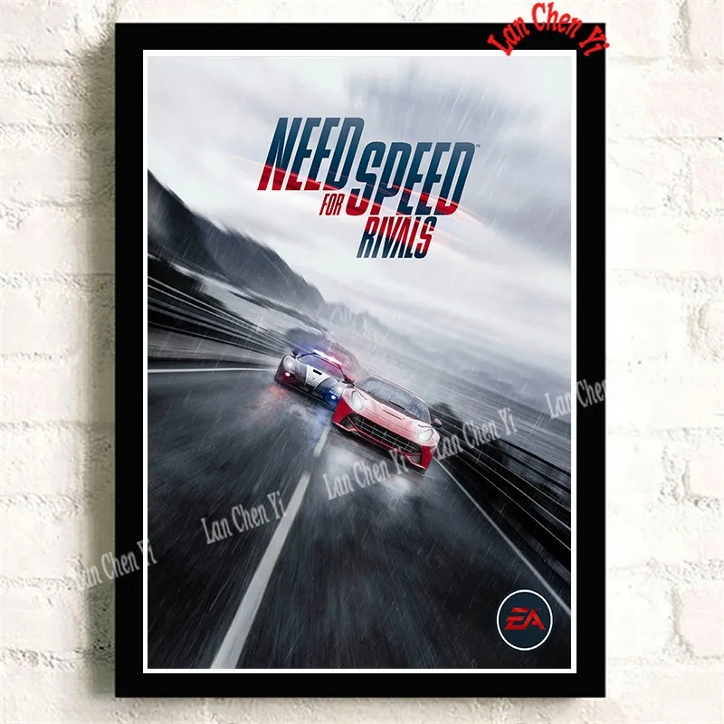 Need For speed классические игры мелованная бумага плакат для кафе Креативные обои украшение интерьера - Цвет: Серый