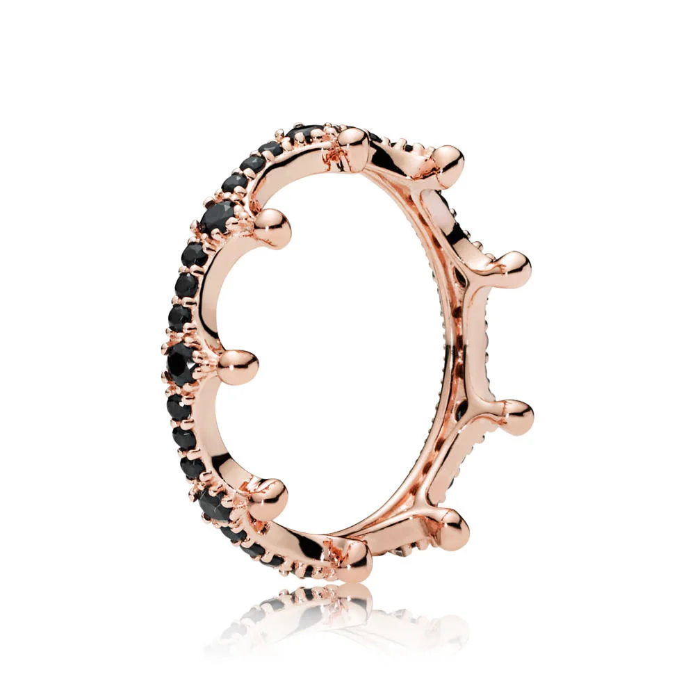 10 стилей женские 925 пробы серебряные кольца с Корона из розового золота обмотки круг кристалл кольцо для женщин ювелирные изделия подарок - Цвет основного камня: R203