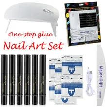 Маникюрный набор с мини светодиодный УФ-гель для ногтей отверждения лампы свет гель лак пилочка для ногтей ручки разгрузка полотенца набор Инструменты для маникюра