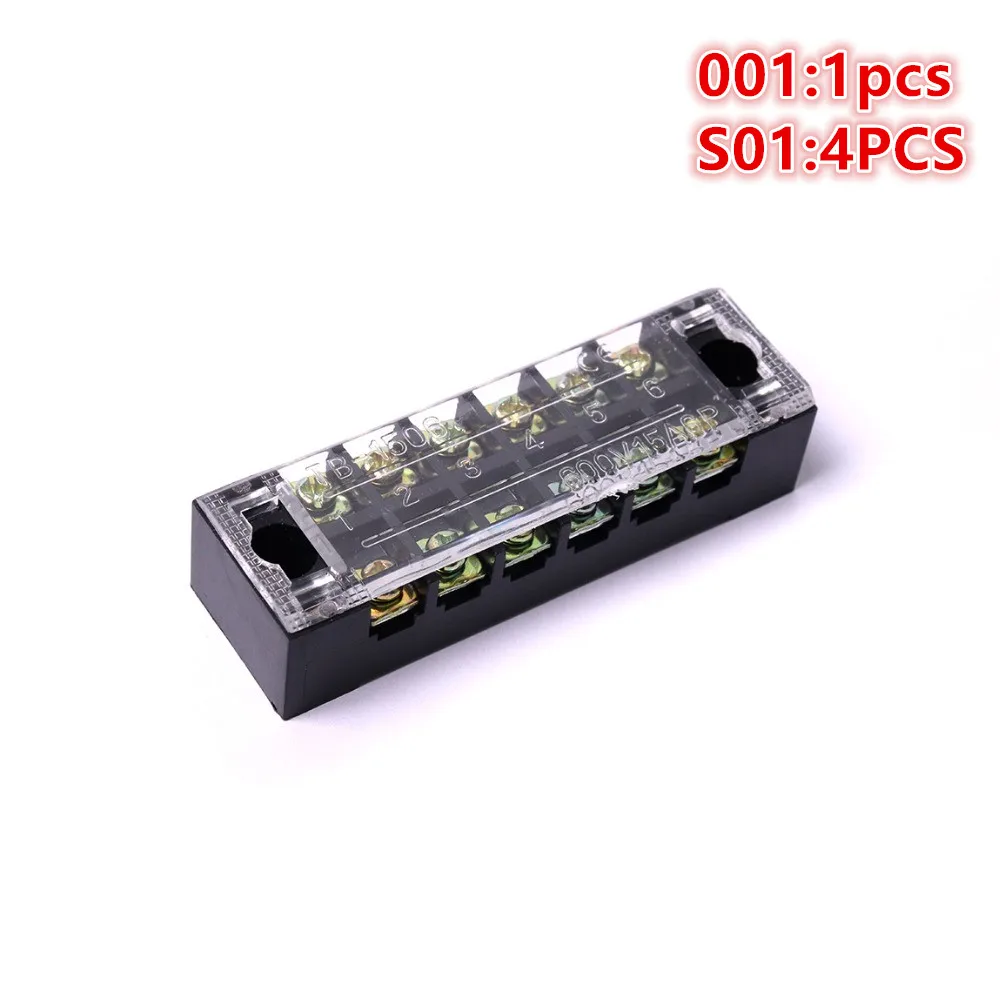Universal 1/4PCS TB-1506 600V 15A 6 Positions Screw Electric Wire Connector Barrier Strip Terminals Block Accessories Hot Sale | Автомобили