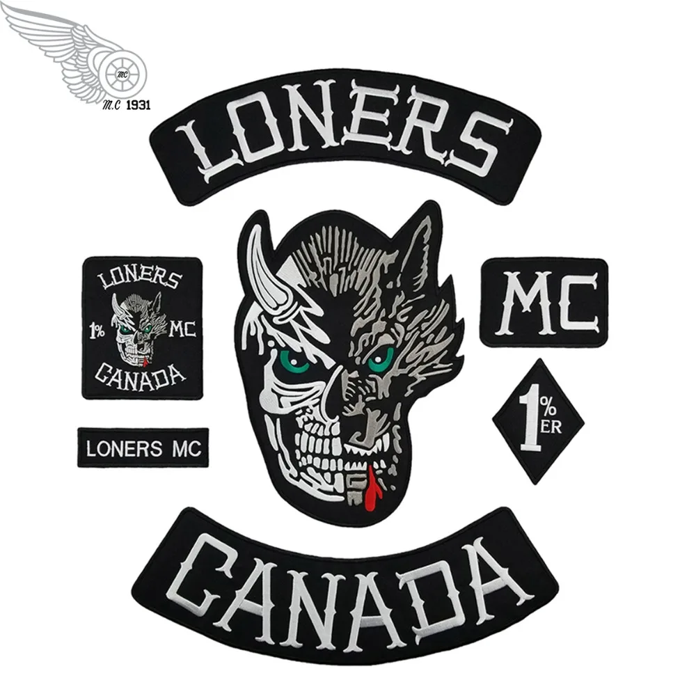 Loners Nomads Mc 1% Embroidered Motorcyle Biker Vest Jacket Large Back Patch