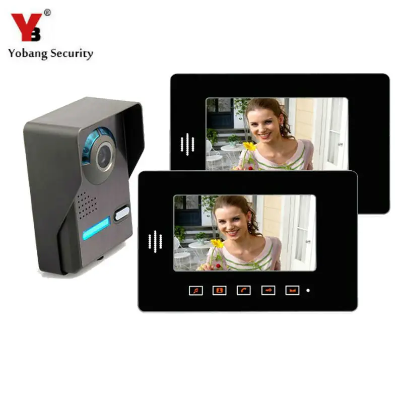 Yobang Security 7'' Video Intercom Door Phone Doorbell System Weather Proof Outdoor IR Door Bell Camera For Apartment Villa