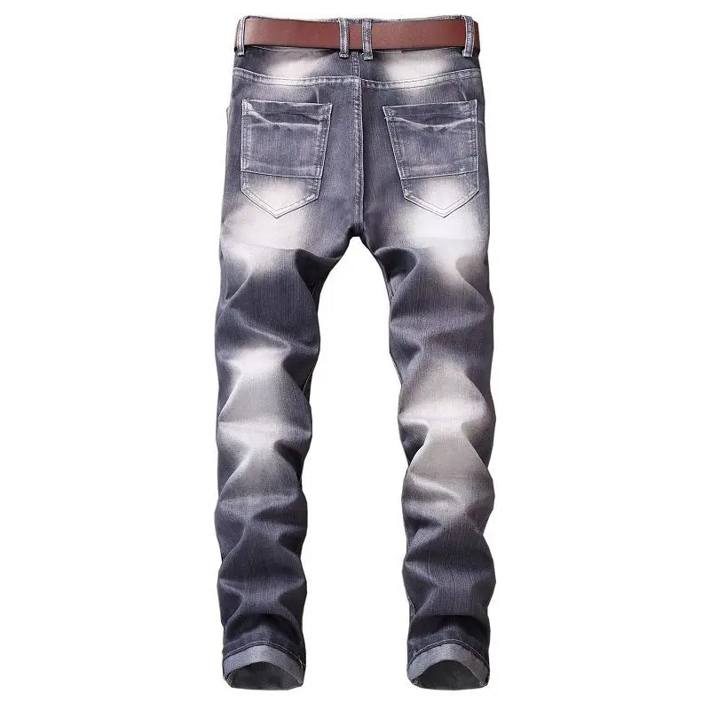 DANT BULUN дропшиппинг высокое качество ретро мужские джинсы Промытые узкие байкерские классические повседневные джинсовые мужские красные серые брюки