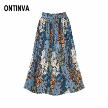 Высокая эластичность, большой размер 5XL, женские юбки, цветочный принт, плиссированная юбка, Женская богемная шифоновая длинная юбка с большой талией, для пляжа, отдыха, Jupe Saia