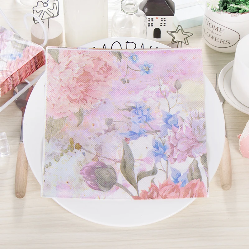

20Pcs 2-Layer Wedding Decoration Peony Decoupage Paper Napkins 100% Virgin Wood Tissue For Birthday Party Decoration Supplies