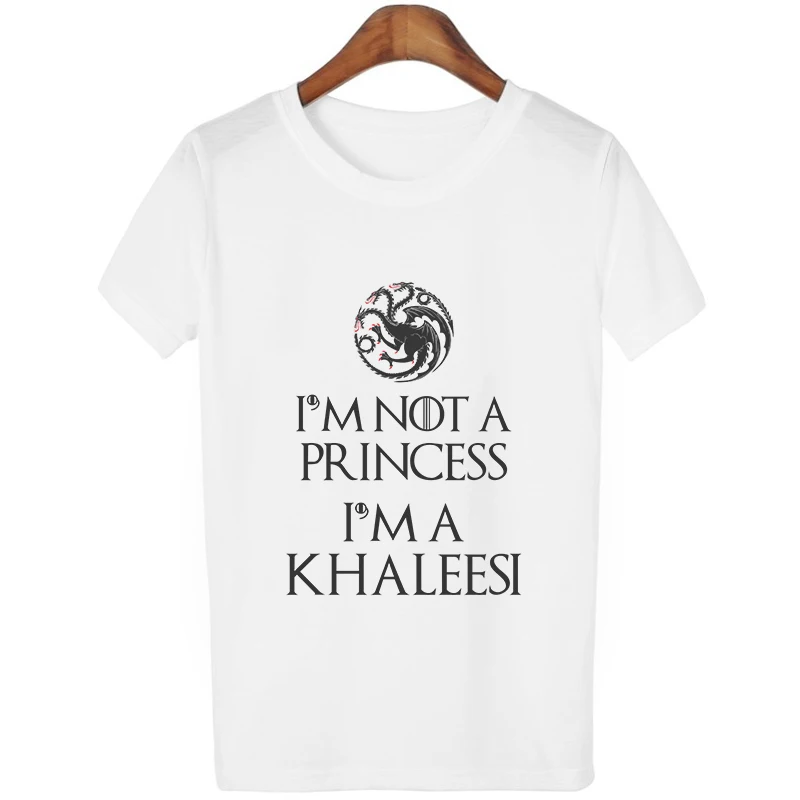 Женская футболка с надписью «I'm Not A Princess I'm A Khaleesi» футболка с надписью «Mother Of Dragon daeneris Targaryen» и надписью «Игра престолов» - Цвет: 1946