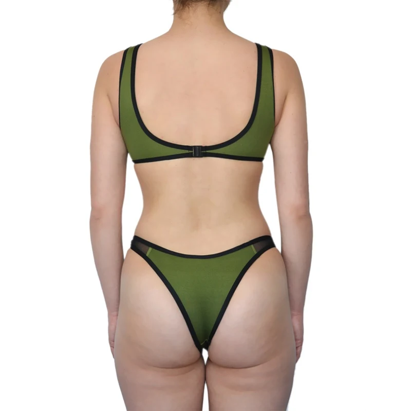 Bikinis Female 2019 Sport Swimsuit Transparent Bikini Set Swimsuit Bando Push Up Mesh Bikini Swimsuit Bathing Suit Women (5)