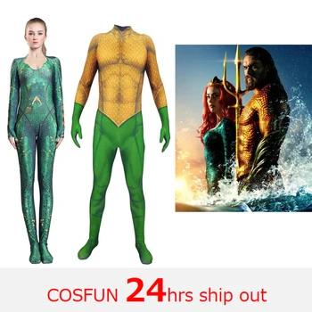 

Aquaman Mera Costume Women Girls Amber Heard Queen of the Sea Mera Female Bodysuit Justice League DC Superhero Halloween Costume