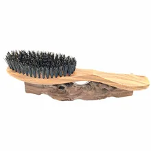 Natural Wild Boar Bristles Hair Brush Green Sandalwood Handle Brosse Cheveux Sanglier Pinceis Hair Care Styling Tools L-938